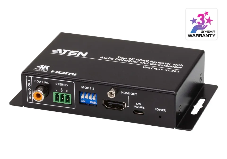 Aten 4K HDMI Repeater with Audio Embedder and De-Embedder