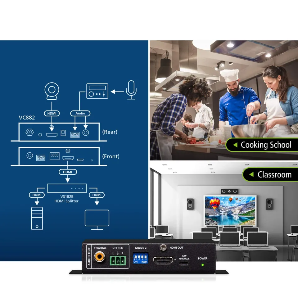 Aten 4K HDMI Repeater with Audio Embedder and De-Embedder