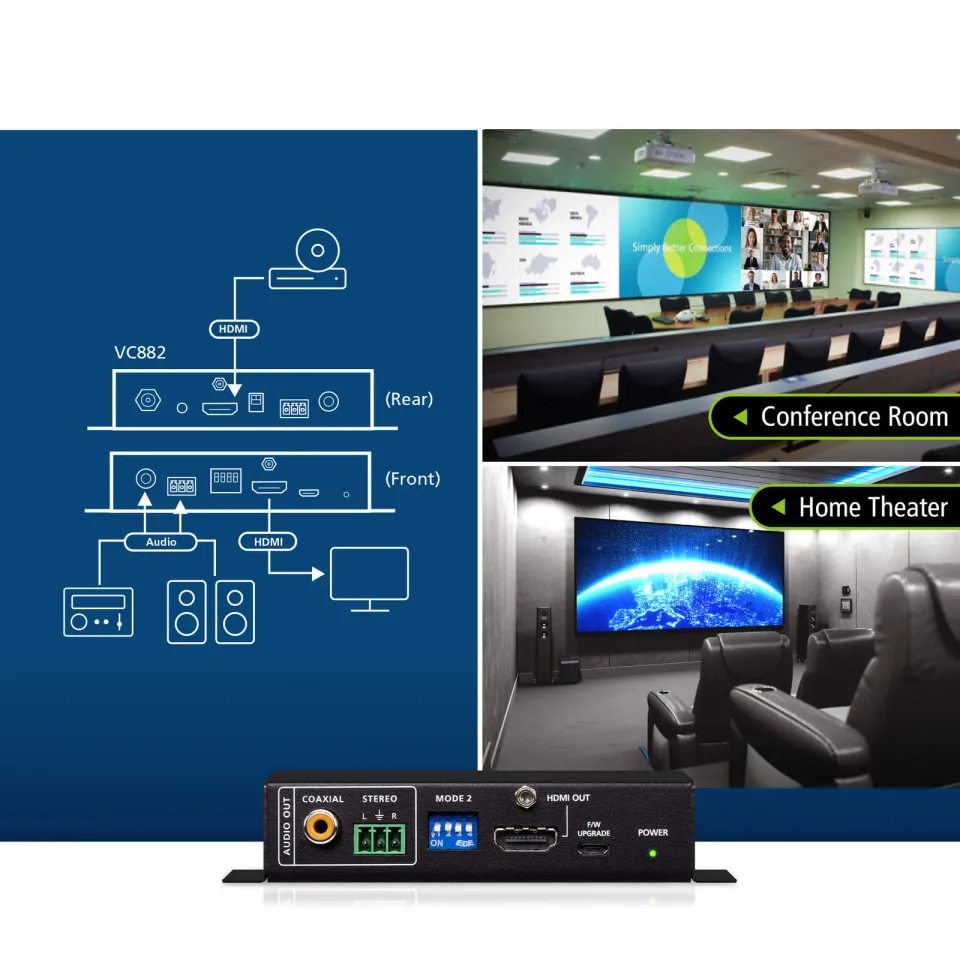 Aten 4K HDMI Repeater with Audio Embedder and De-Embedder