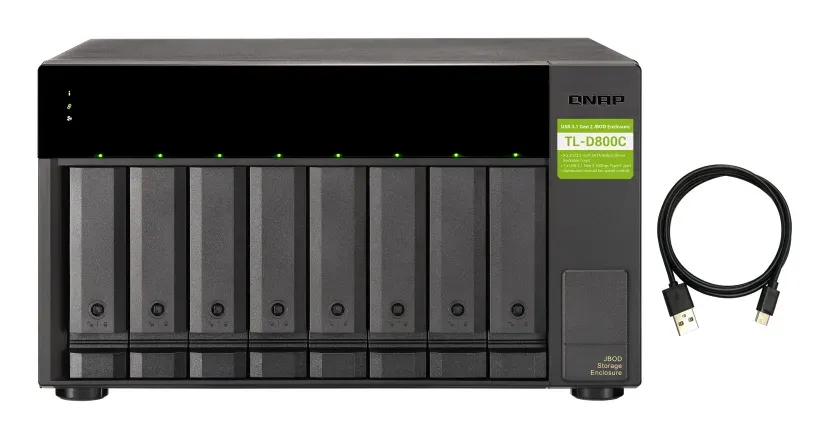 QNAP TL-D800C - úložná jednotka JBOD USB 3.2 (8x SATA), desktop