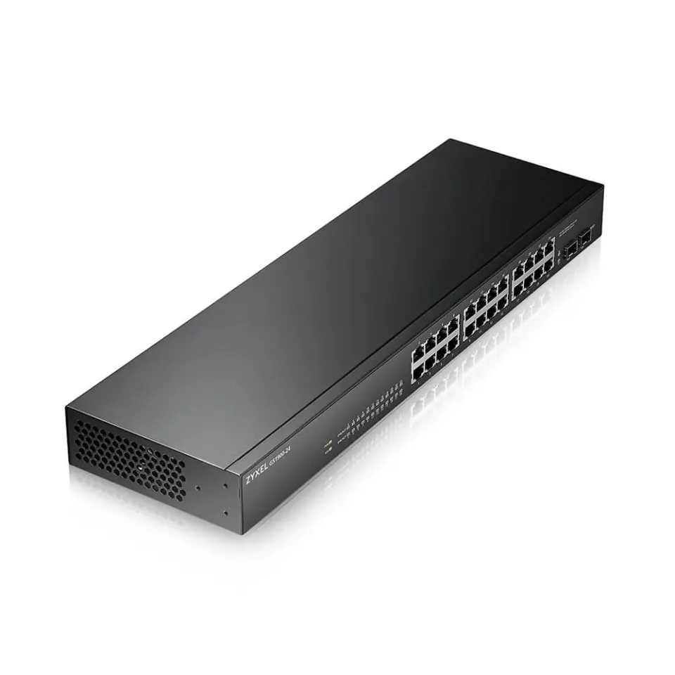 Zyxel GS1900-24 v2 26-port Gigabit Web Smart switch, 24x gigabit RJ45, 2x SFP, fanless