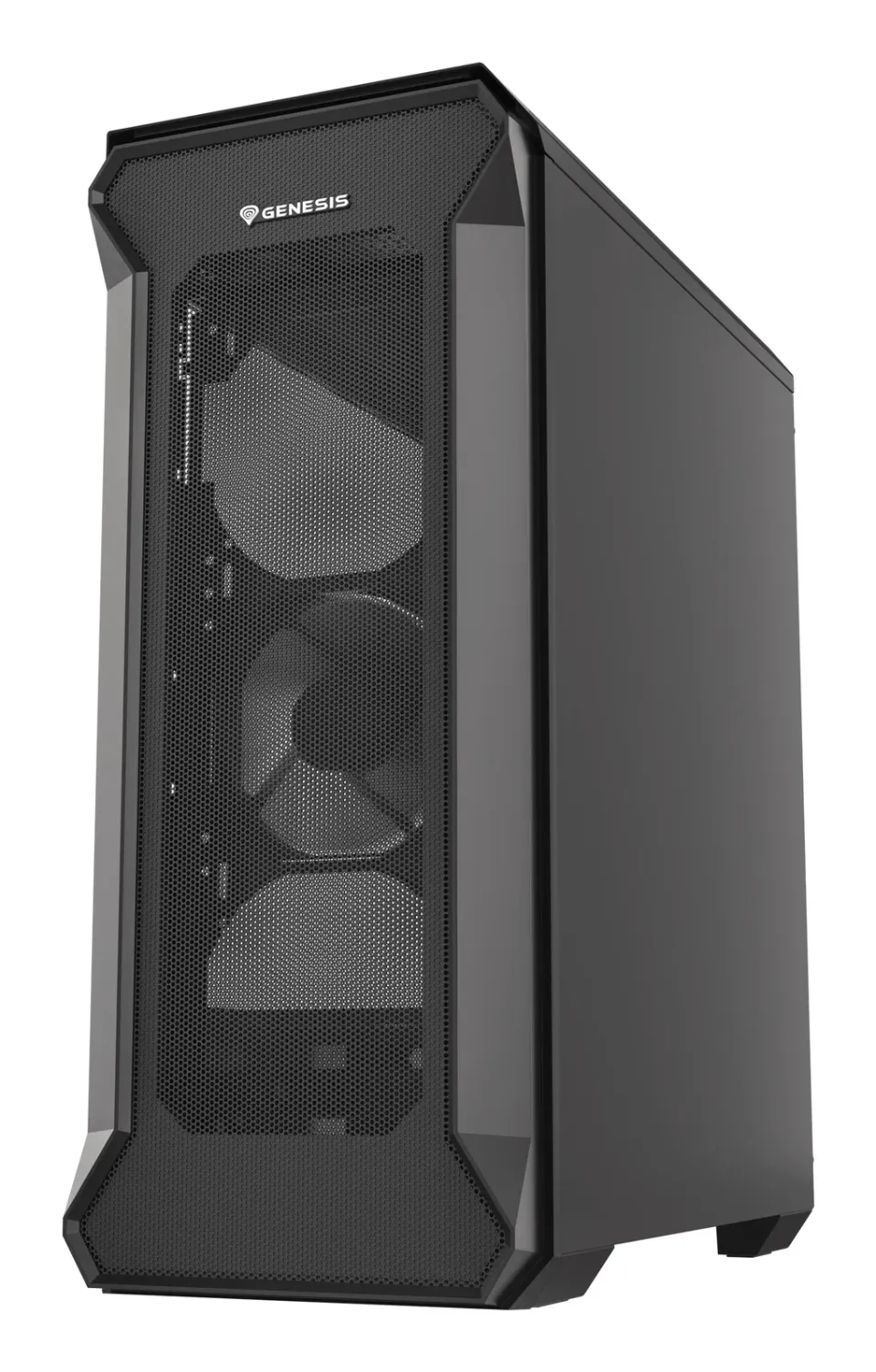 Počítačová skříň Genesis IRID 505 V2/Midi Tower/Transpar./Černá