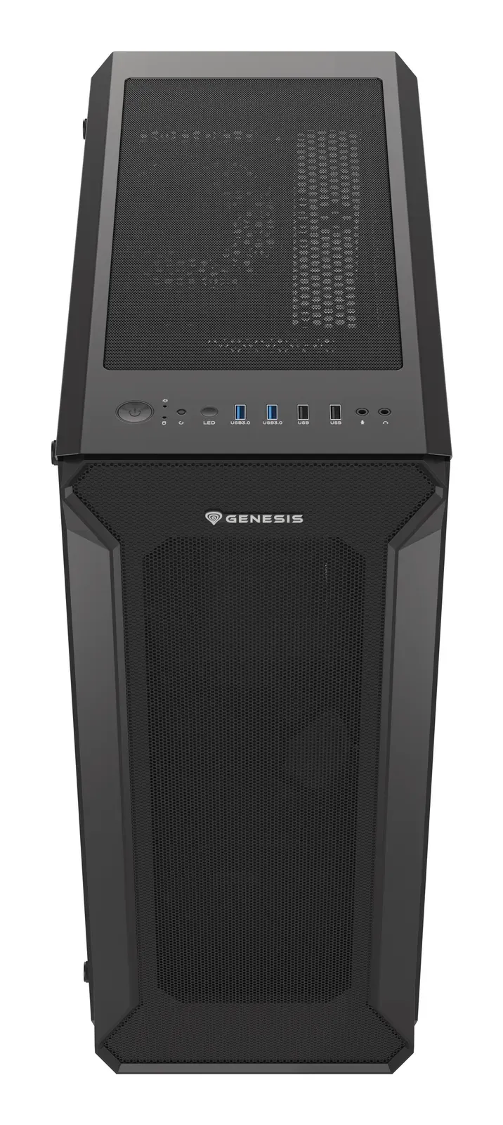 Počítačová skříň Genesis IRID 505 V2/Midi Tower/Transpar./Černá