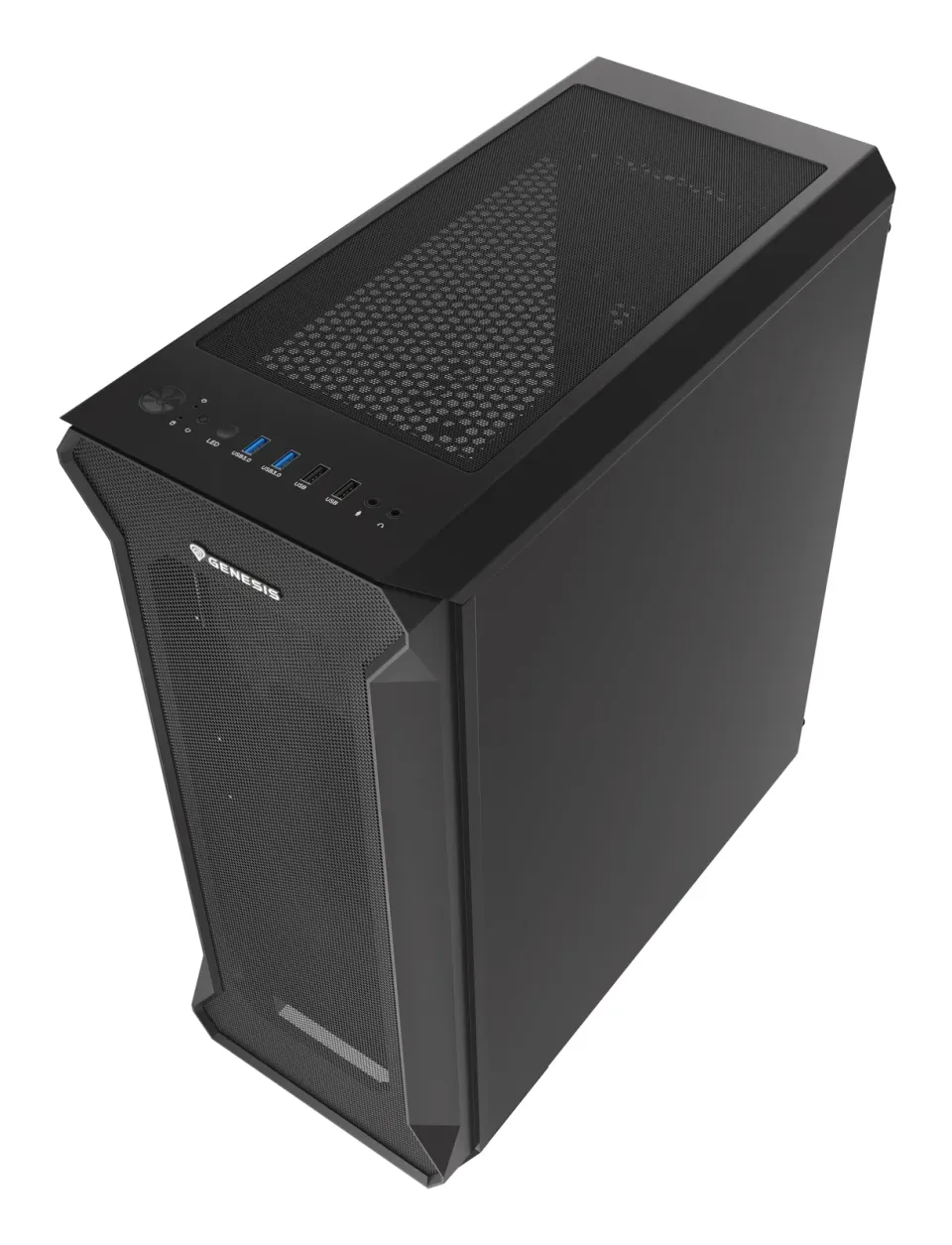 Počítačová skříň Genesis IRID 505 V2/Midi Tower/Transpar./Černá