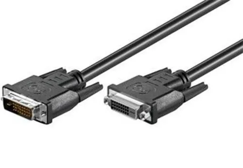 VERLÄNGERUNGSKABEL DVI-D M-F, 1,8m, Dual Link, schwarz