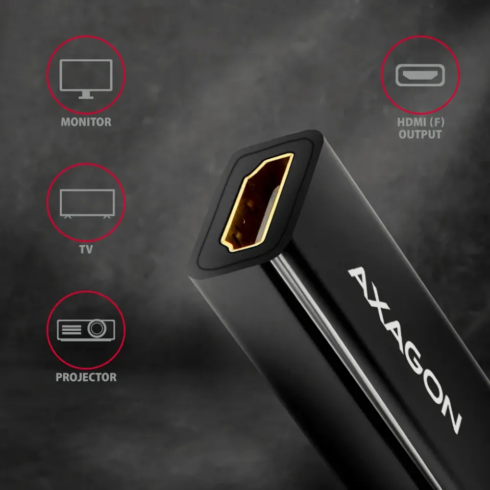 AXAGON RVDM-HI14N miniDP > HDMI adaptér, 4K/30Hz 15cm