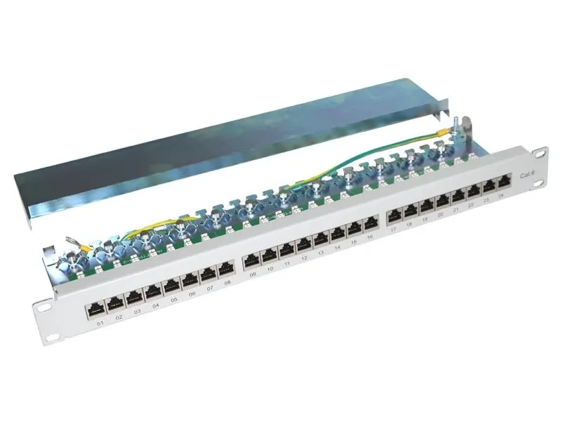 XtendLan Patch panel 19", 24 portů, Cat6, stíněný, šedý