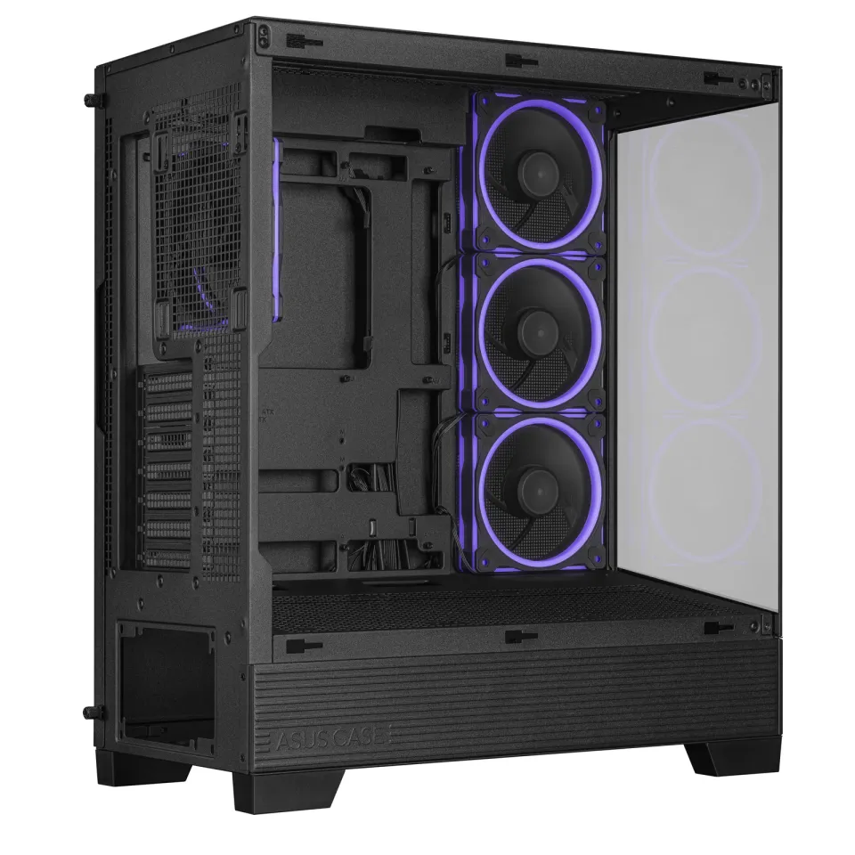 ASUS case A31 PLUS TG ARGB, Mid Tower, Průhledná bočnice, 4x120mm ARGB Fan, ARGB Hub, černá