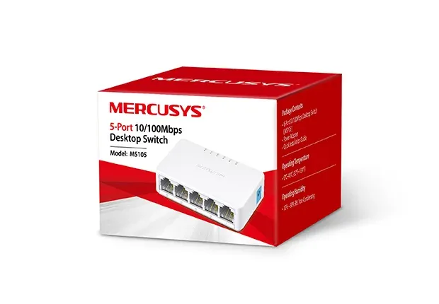 MERCUSYS switch MS105 (5x100Mb/s, fanless)