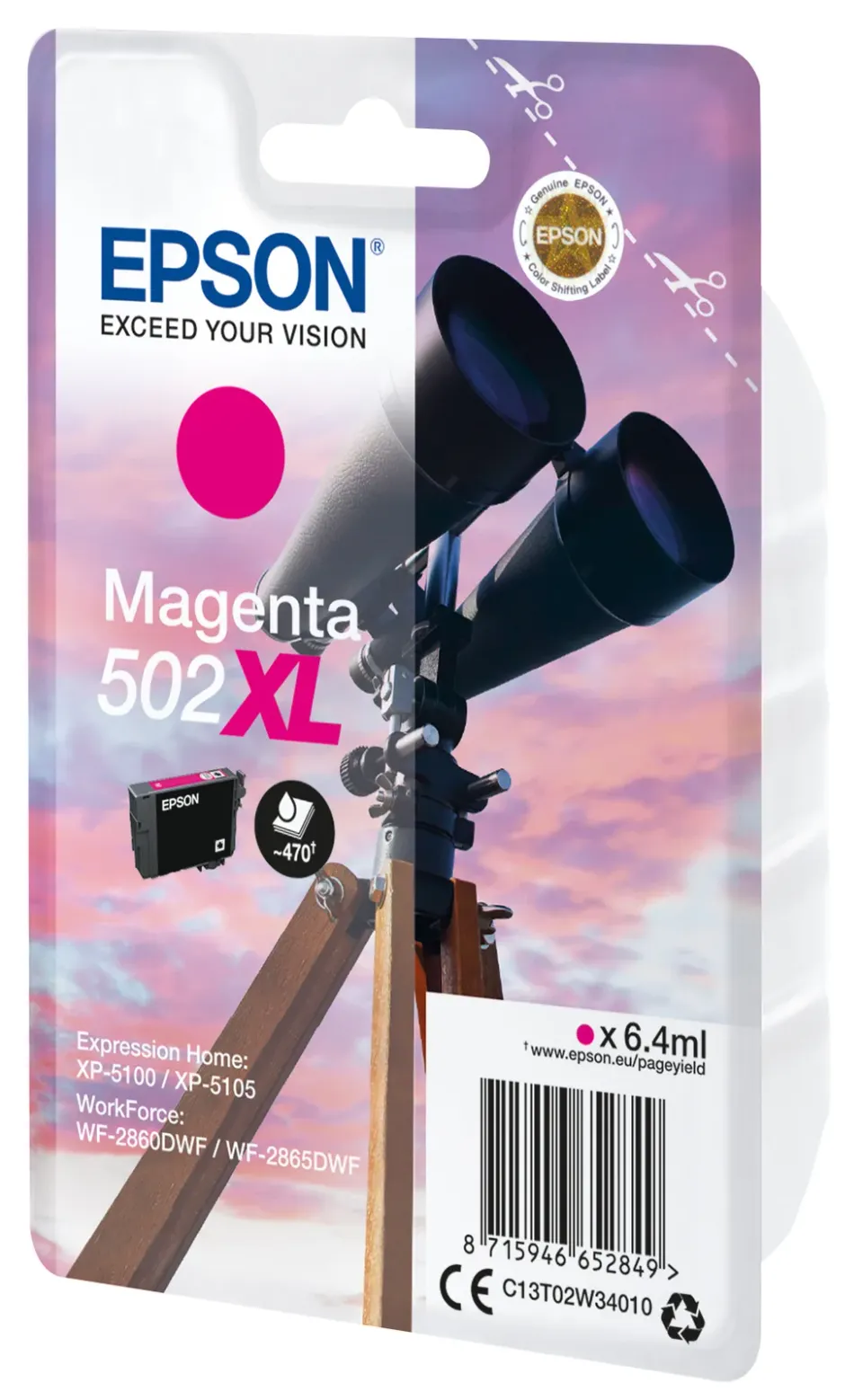 EPSON cartridge T02W3 magenta XL (dalekohled)
