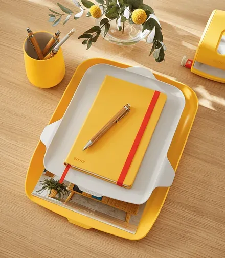 LEITZ Odkladač na dokumenty s organizérem Cosy, teplá žlutá