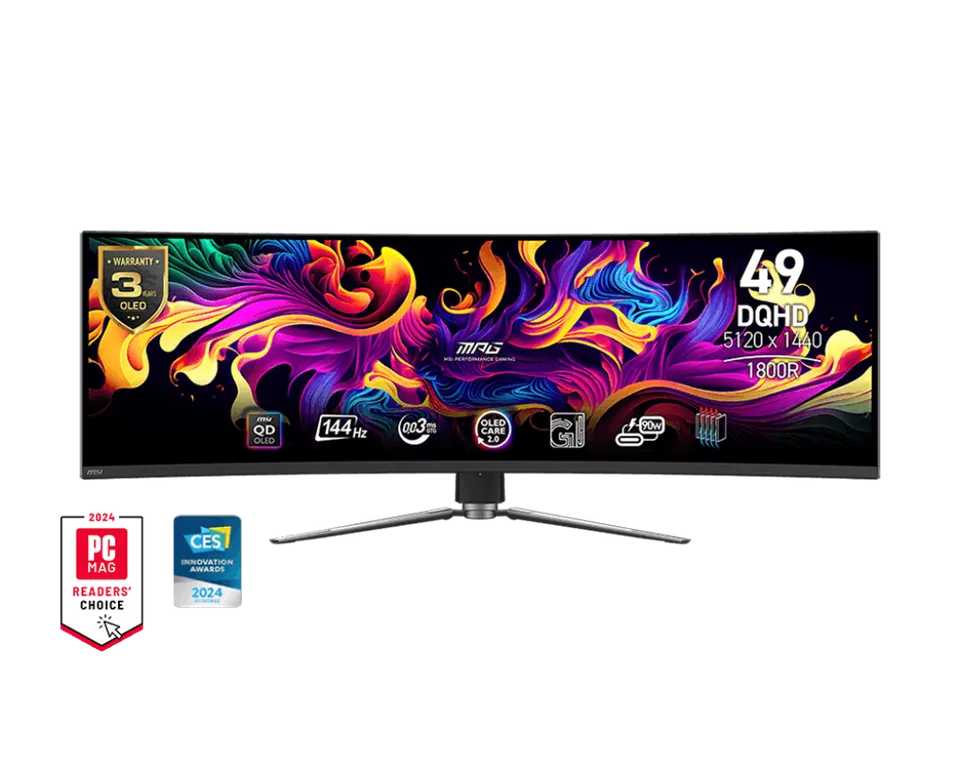 MSI MPG 491CQP QD-OLED Gaming monitor 49" QD-OLED zakřivený/5120x1440(DQHD)/144H