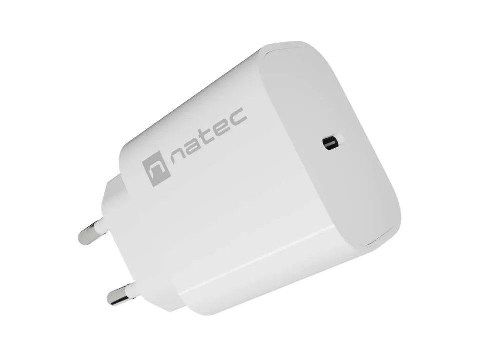 Universální nabíječka Natec RIBERA 20W, 1X USB-C, bílá