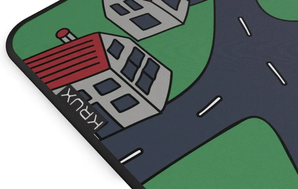 Krux podložka na stůl Space City XXL / 40x97 cm / voděodolná / design dětské město