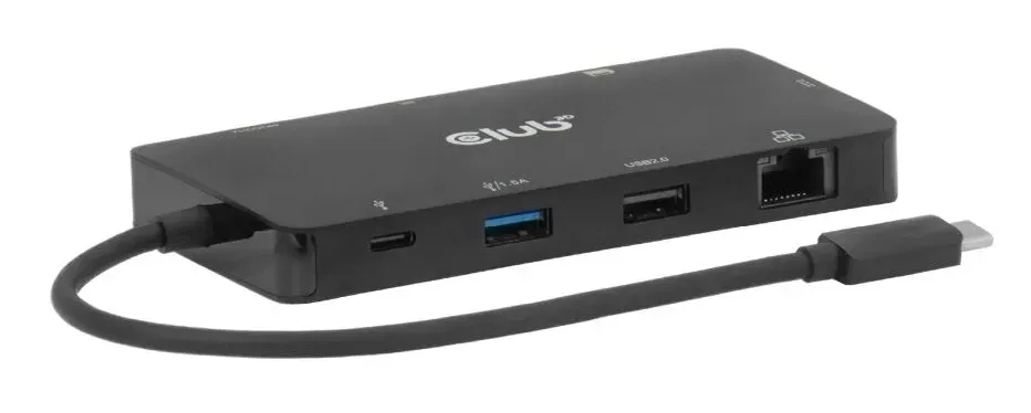 Club3D Dokovací stanice USB-C 9v1, 2xHDMI, 1xUSB-C, 1xUSB-C PD, 2xUSB, 1xRJ45, microSD/SD, černá