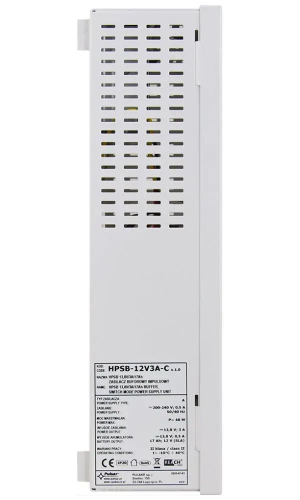 PULSAR HPSB-12V3A-C záložní impulzní napájecí zdroj 13,8V/3A/17Ah