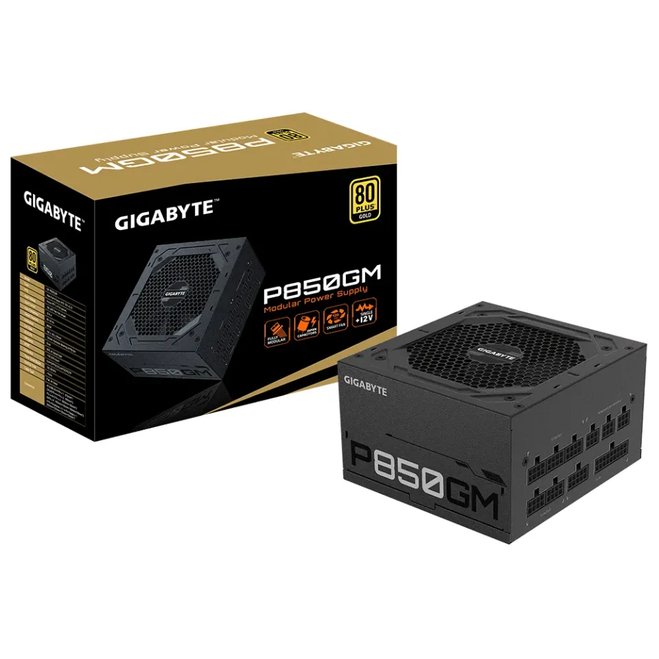 GIGABYTE zdroj P850GM, 850W, 80plus gold, modular, 120 mm fan
