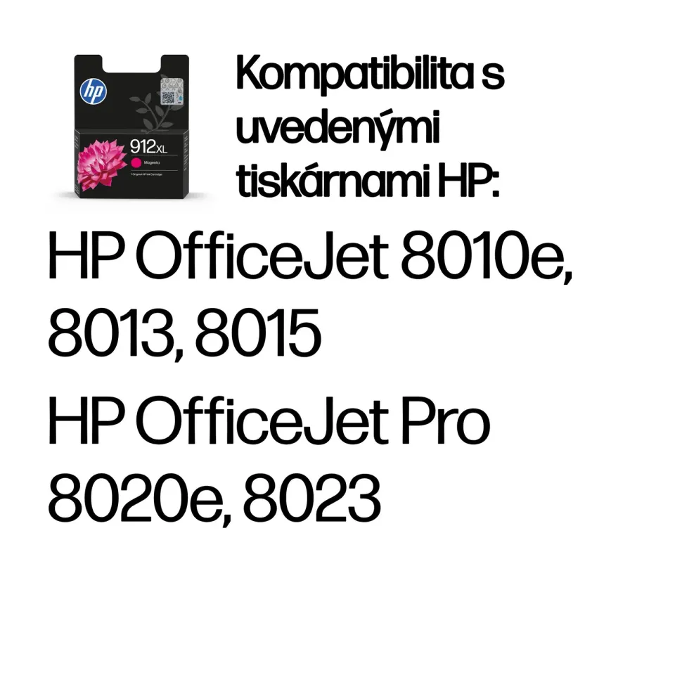 HP 3YL82AE náplň č.912XL purpurová inkoustová kazeta (cca 700 stran) OfficeJet 8013, 8022, HP OfficeJet Pro 8023