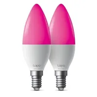 TP-Link Tapo L430C(2-pack) chytrá WiFi stmívatelná LED žárovka (barevná,2500K-6500K,470lm,2,4GHz,E14)