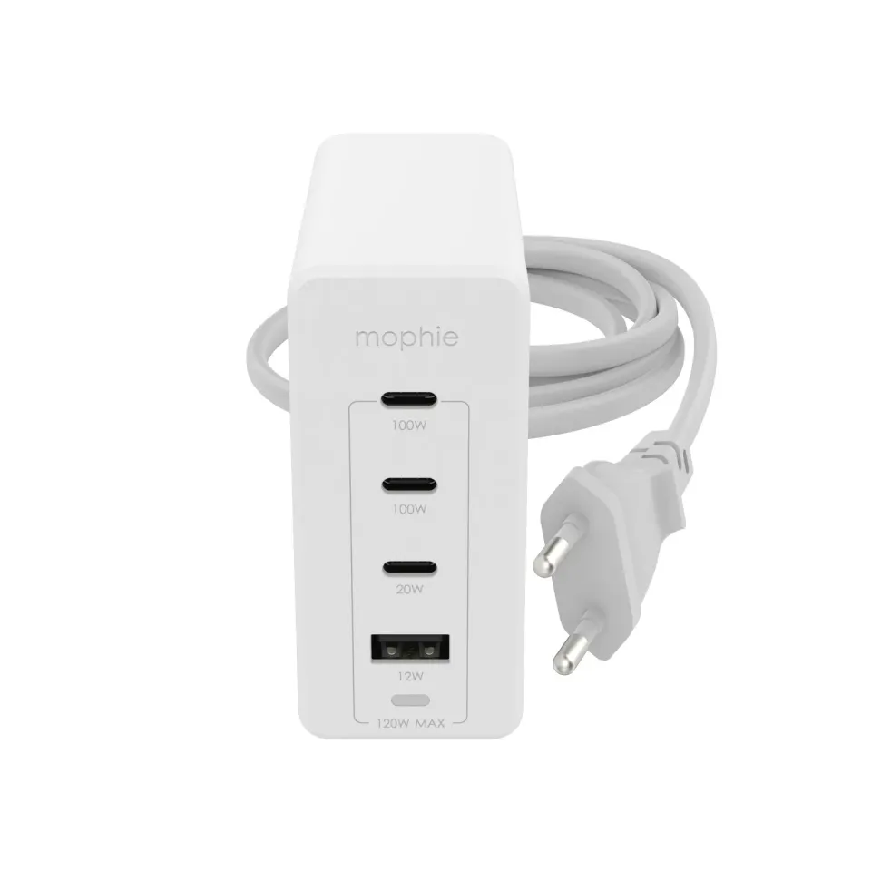 Mophie síť. adaptér GaN, USB-C/PD/HUB,120W - bílá