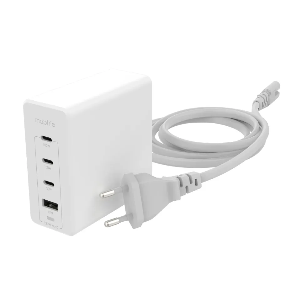 Mophie síť. adaptér GaN, USB-C/PD/HUB,120W - bílá