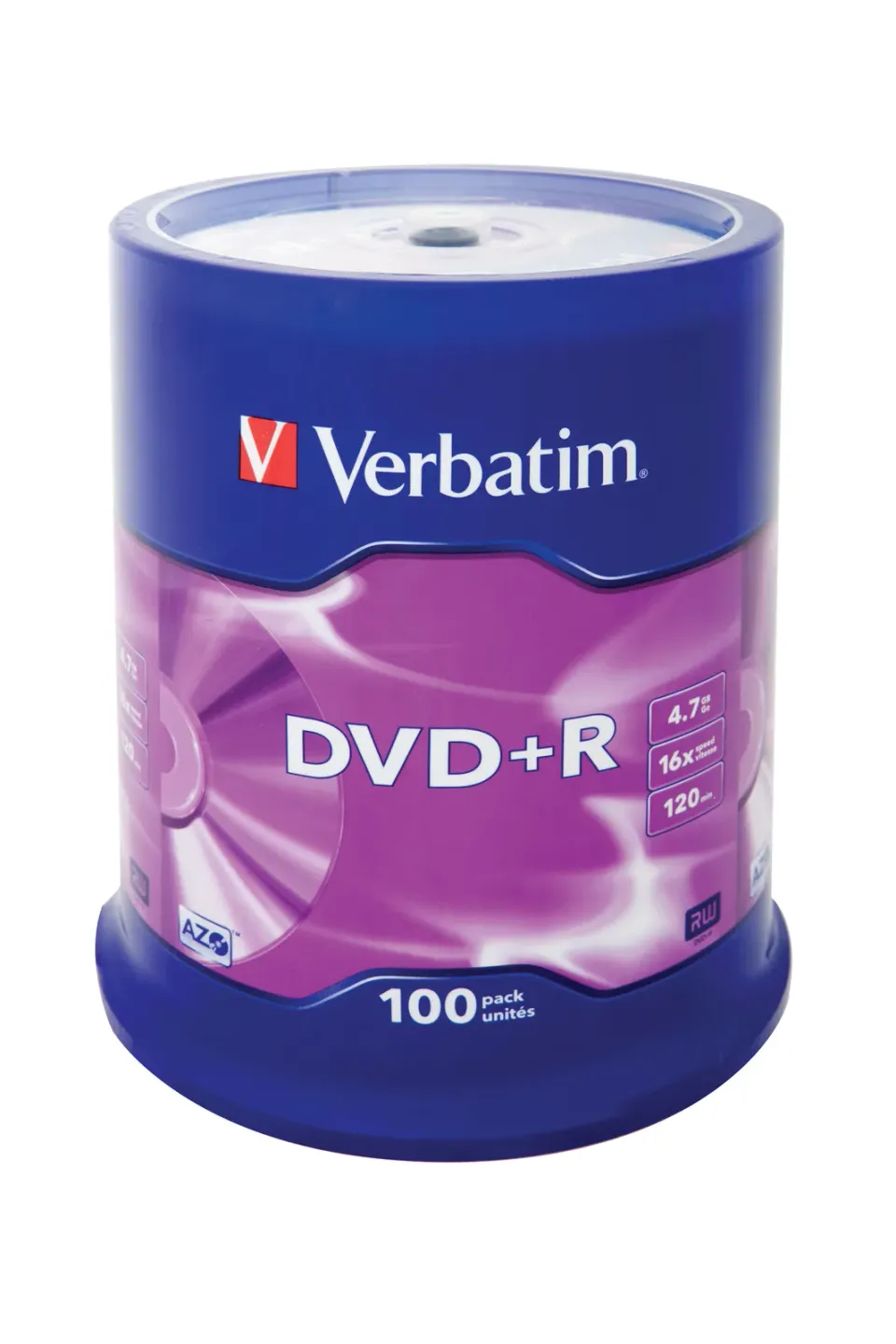 VERBATIM DVD+R(100-Pack)Spindle/General Retail/16x/4.7GB