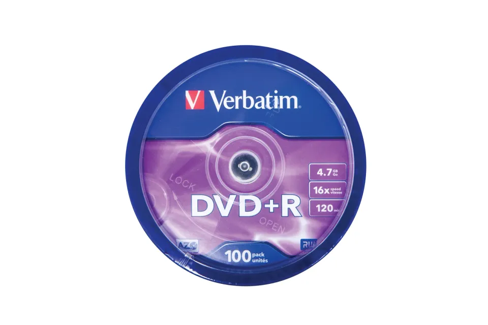 VERBATIM DVD+R(100-Pack)Spindle/General Retail/16x/4.7GB