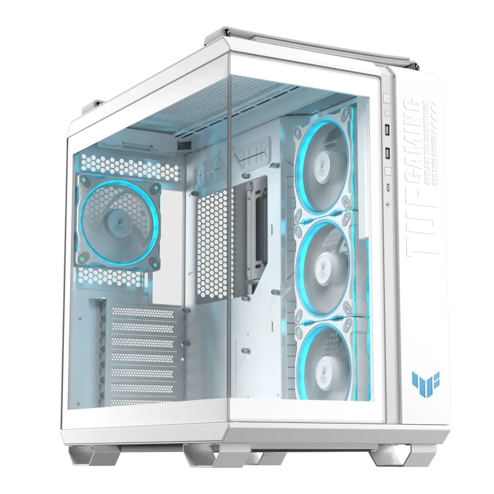 ASUS case TUF GAMING GT502 HORIZON, Mid Tower, průhledná bočnice, 4x 120mm ARGB Fan, bílá