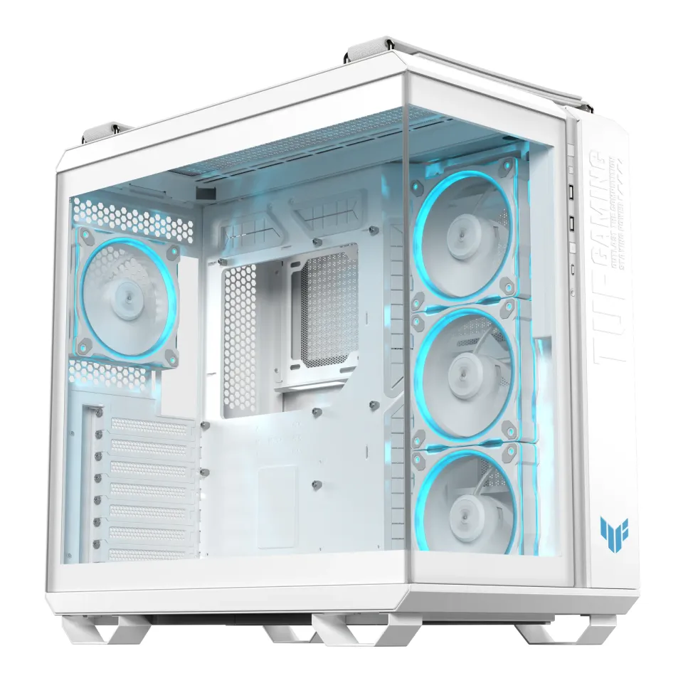 ASUS case TUF GAMING GT502 HORIZON, Mid Tower, průhledná bočnice, 4x 120mm ARGB Fan, bílá