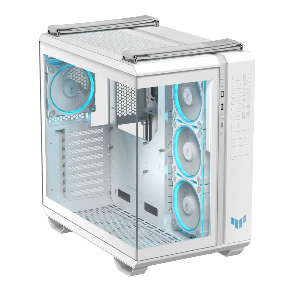 ASUS case TUF GAMING GT502 HORIZON, Mid Tower, průhledná bočnice, 4x 120mm ARGB Fan, bílá
