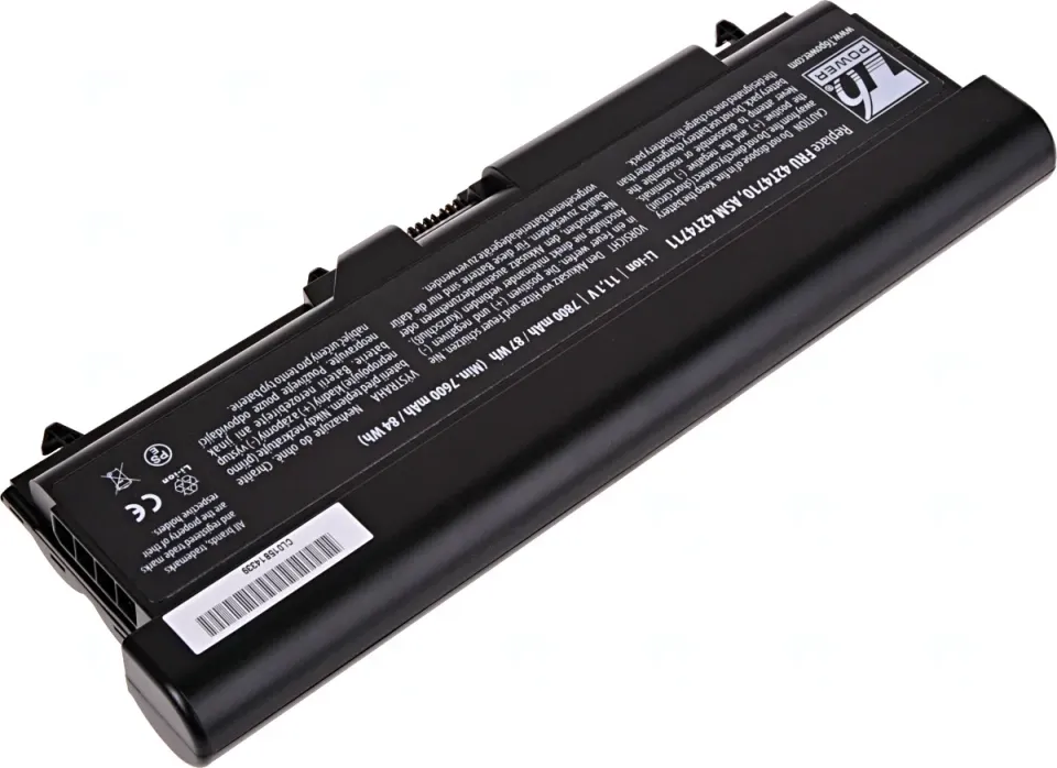 Baterie T6 Power pro Lenovo ThinkPad T410, T420, T510, T520, L410, L420, L510, 7800mAh, 87Wh, 9cell