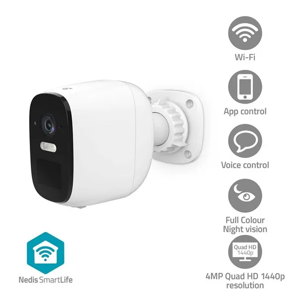 Nedis WIFICBO32WT - SmartLife Venkovní Kamera | Wi-Fi | 4MP Quad HD 1440p | IP66