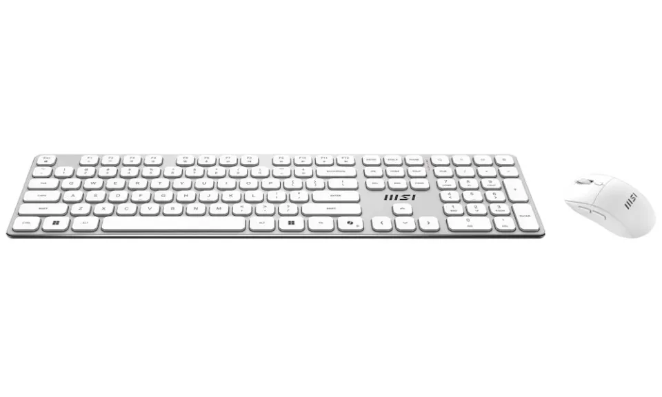 MSI set klávesnice s myší FORGE K210 Wireless Combo White/ bezdrátový/ bílostříbrný/ dobíjecí/ USB/ CZ+SK layout