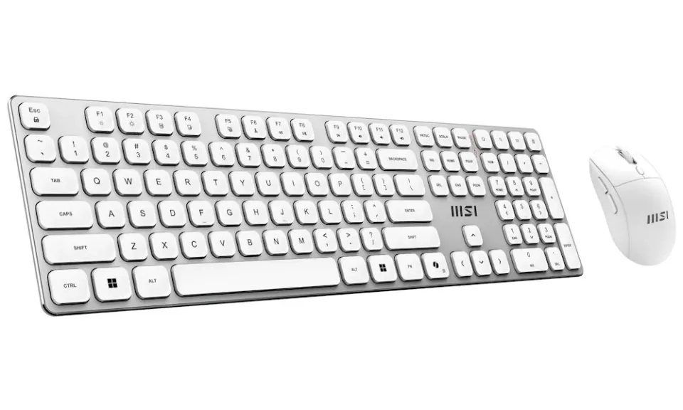 MSI set klávesnice s myší FORGE K210 Wireless Combo White/ bezdrátový/ bílostříbrný/ dobíjecí/ USB/ CZ+SK layout