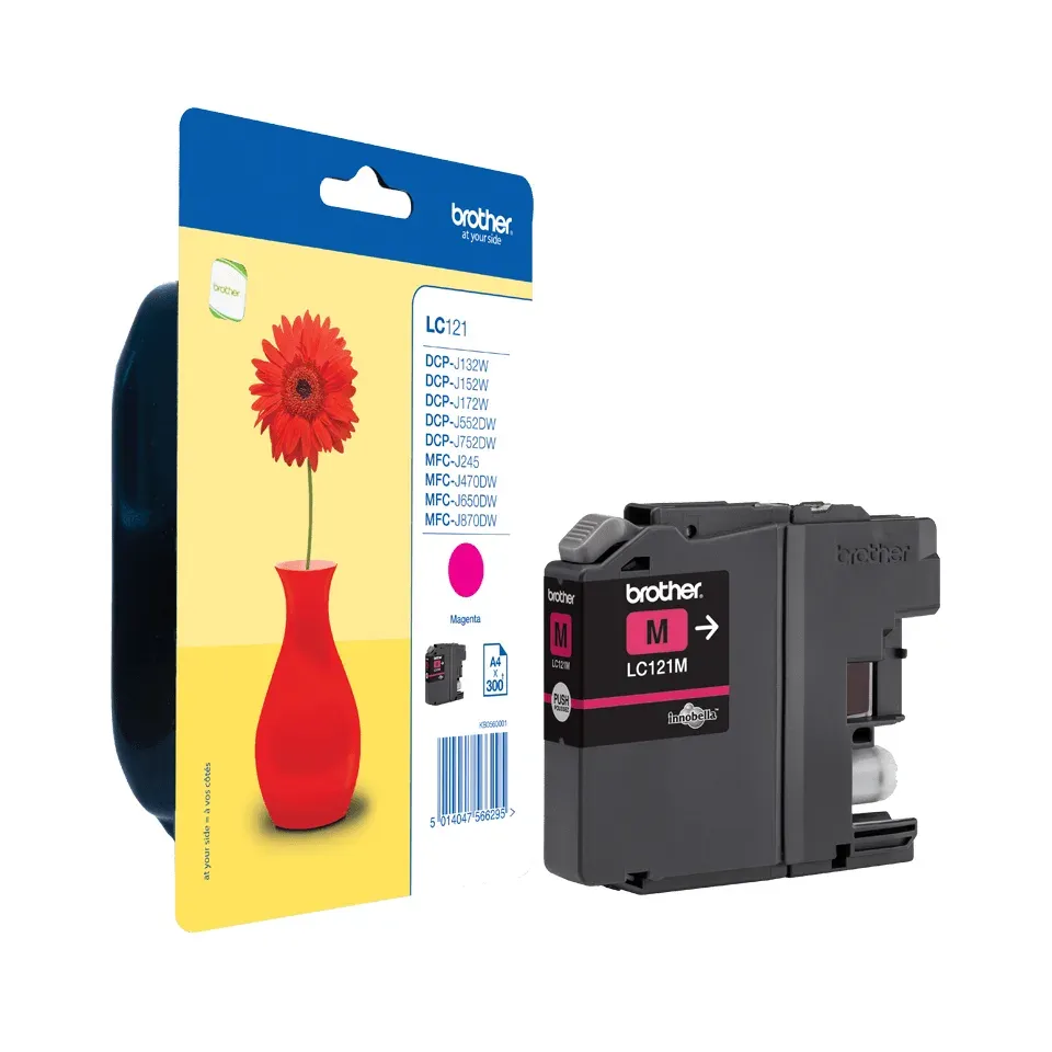 Brother LC-121M (inkoust magenta,300 str.@ 5% draft)