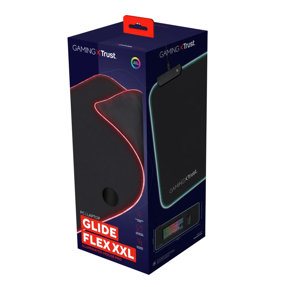 TRUST podložka pod myš GXT 764 Glide-Flex XXL RGB-illuminated Flexible Mouse Pad