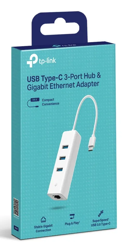 TP-Link UE330C USB-C/Ethernet síťový adaptérm USB hub (1xUSB3.0 -> 1xGbE, 3xUSB3.0)