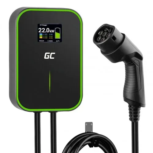 Green Cell Wallbox EV PowerBox 22kW charger with Type 2 cable (6m) for charging