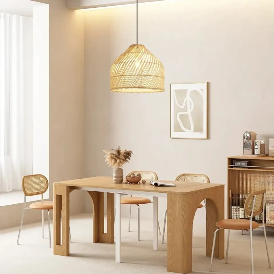 IMMAX BOHO PELO designové závěsné svítidlo, D40cm, E27, přírodní ratan (08264L)