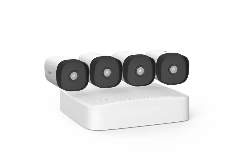 Tenda K4P-4TR - PoE kamerový set 4MPx, 4CH NVR + 4x IP kamera 4MPx, IP67, zvuk, web. rozhraní,CZ app