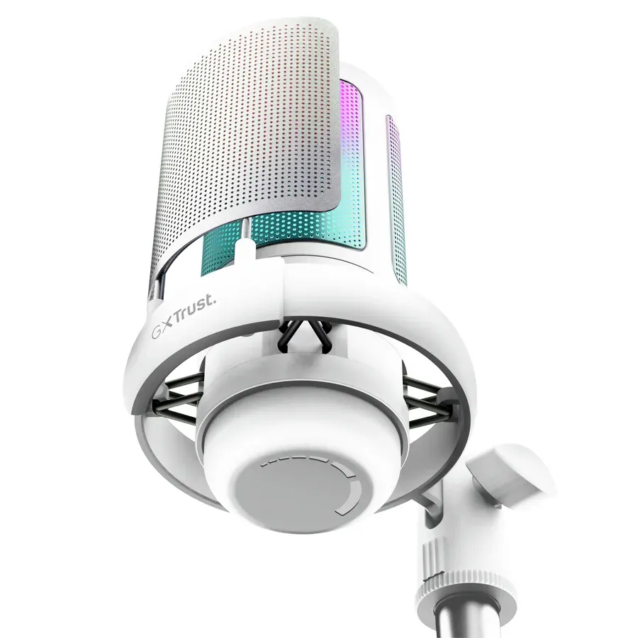 TRUST mikrofon GXT238 Auron, USB-C, RGB, bílá