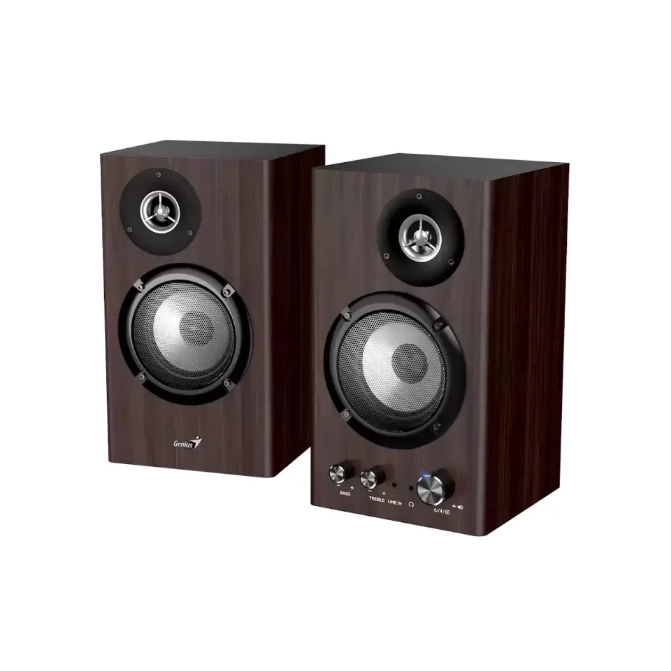 Genius SP-HF1812BT Reproduktory, 2.0, 50W, Bluetooth 5.3, 3,5mm jack, dřevěné, t