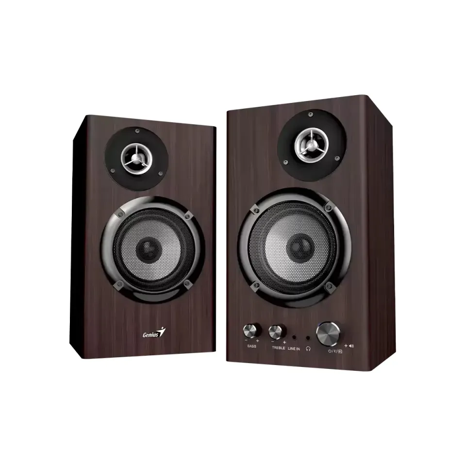 Genius SP-HF1812BT Reproduktory, 2.0, 50W, Bluetooth 5.3, 3,5mm jack, dřevěné, t