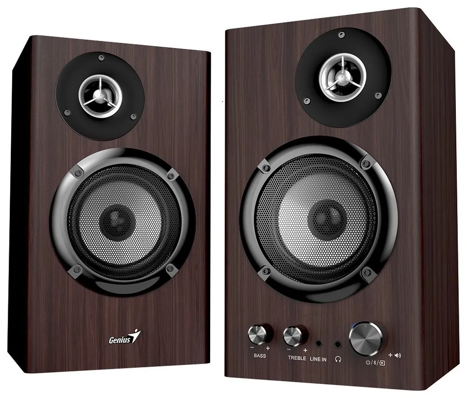 Genius SP-HF1812BT Reproduktory, 2.0, 50W, Bluetooth 5.3, 3,5mm jack, dřevěné, t