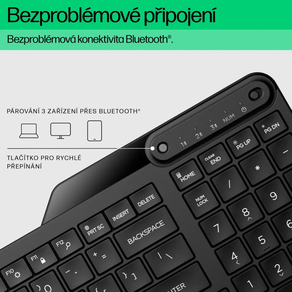 HP 460 Multi-Device Keyboard - BT klávesnice CZ/SK