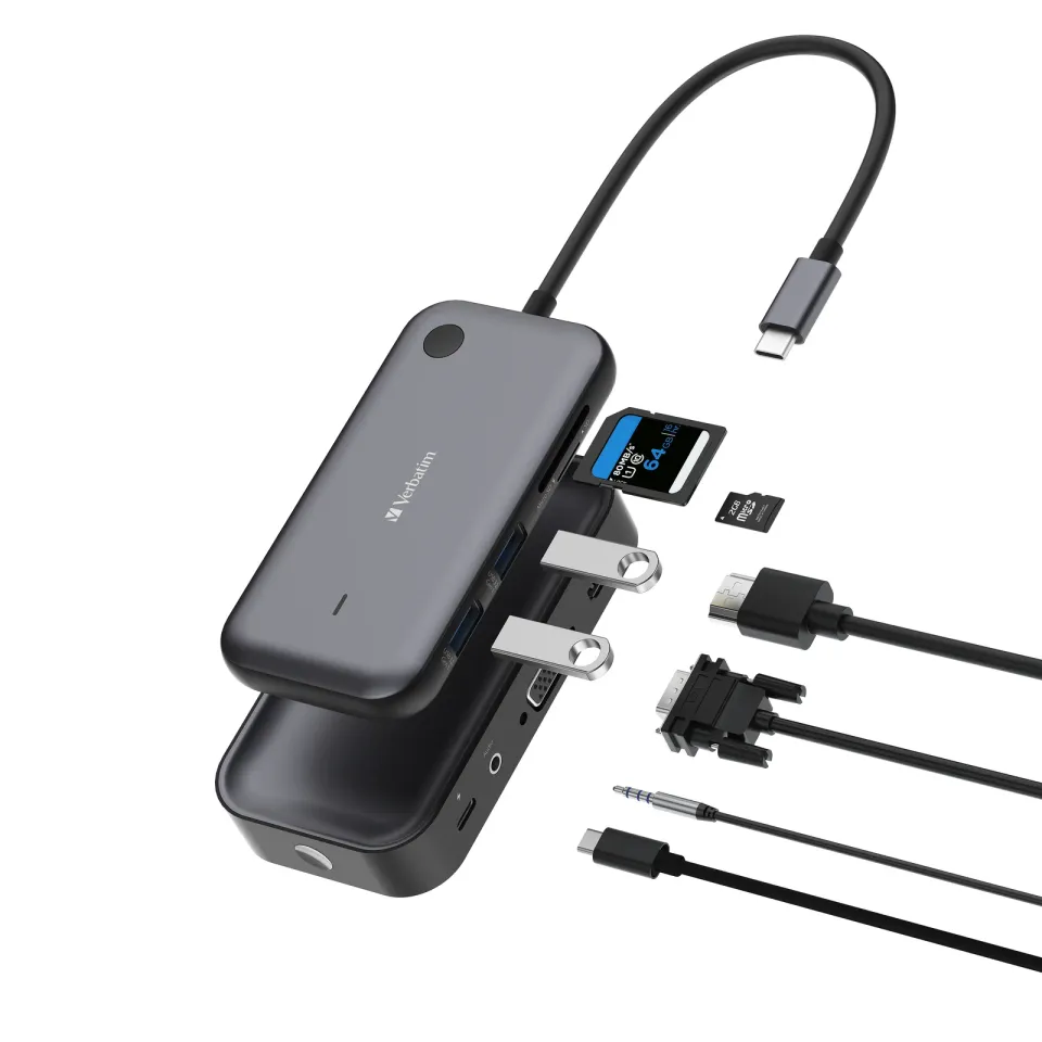VERBATIM Display Adapter WDA-01 Share My Screen 1080P, USB-C hub