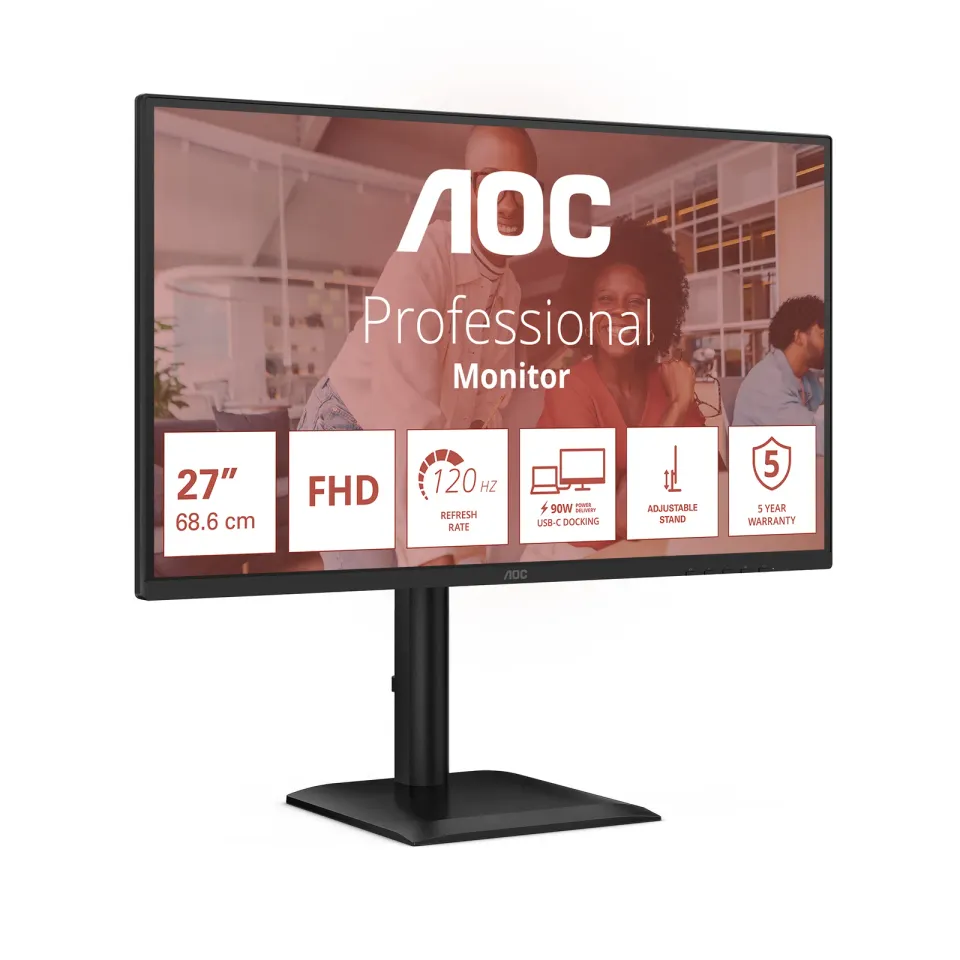 AOC LCD 27E4CV 27" IPS/1920x1080@120Hz/4ms/300cd/HDMI/DP/4xUSB/USB-C dock/RJ45/R