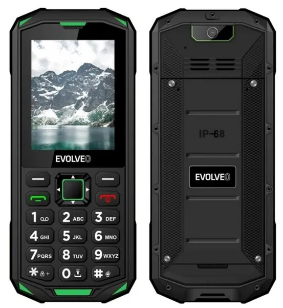 EVOLVEO StrongPhone X5, vodotěsný odolný Dual SIM telefon, černo-zelená