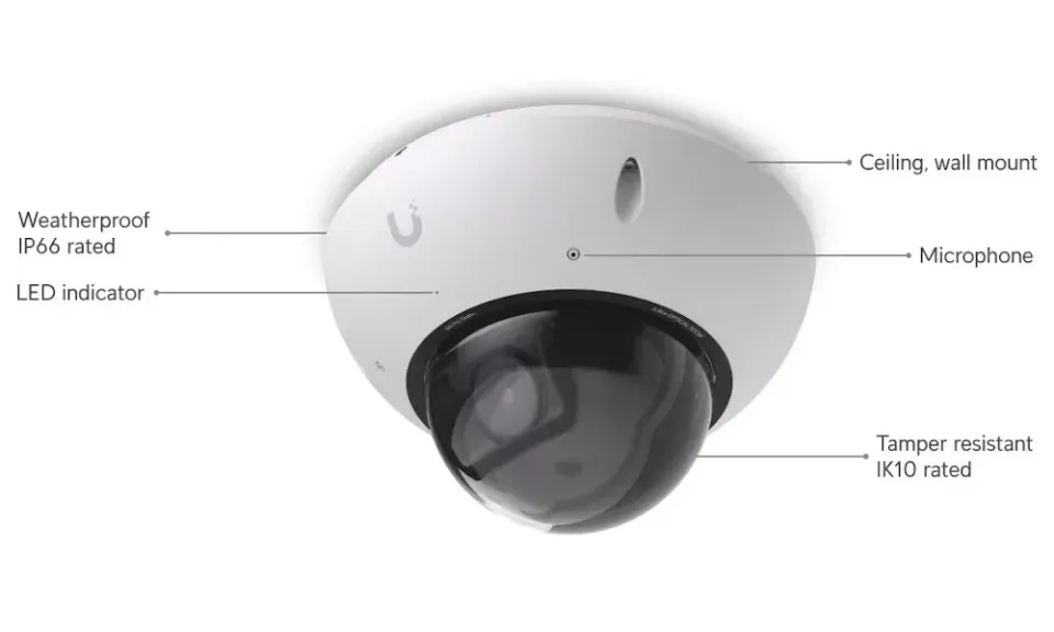 UBNT G6 Pro Dome - 8MP IP Kamera, Bílá