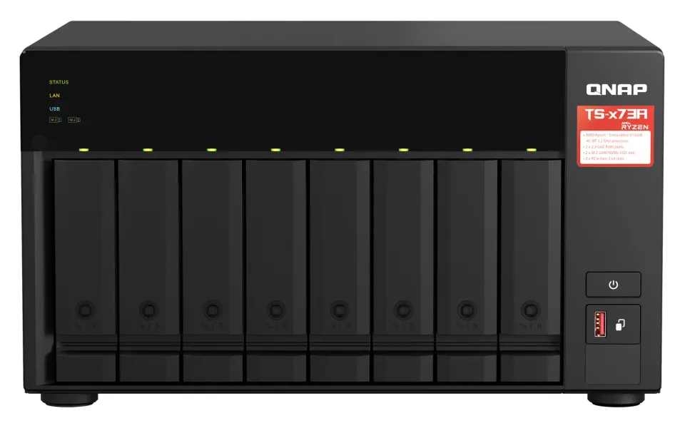 QNAP TS-873A-8G (4C/RyzenV1500B/2,2GHz/8GBRAM/8xSATA/2xM.2/2x2,5GbE/4xUSB3.2/2xPCIe)